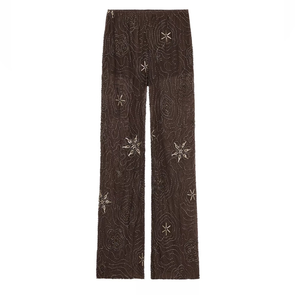 Zara beaded sequin pants size medium new with tags